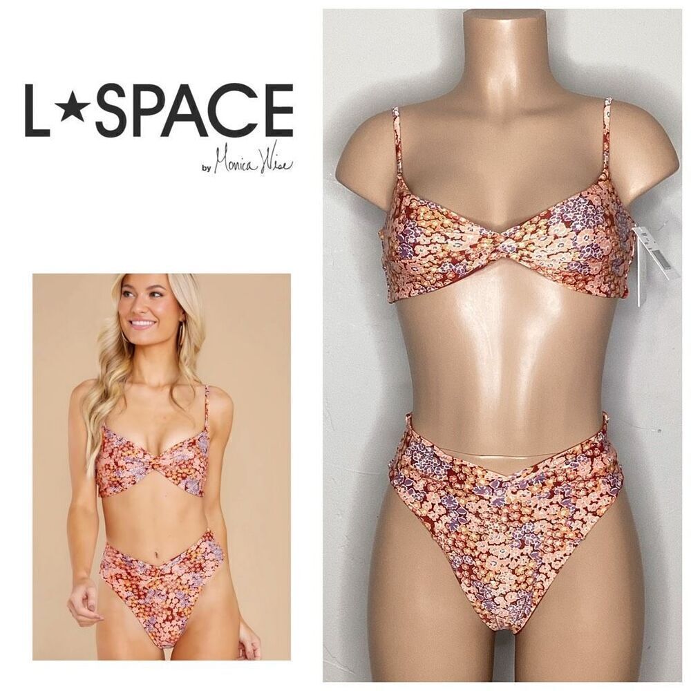 New. L*SPACE floral bikini set. S-top/M-bottom. Retails $198.